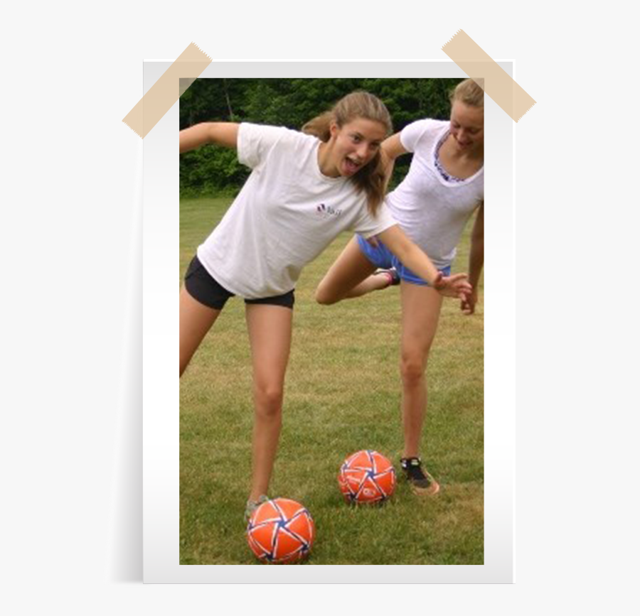 Girls Soccer Fun Landsports Camp Akomak Ontario - Kick Up A Soccer Ball, Transparent Clipart