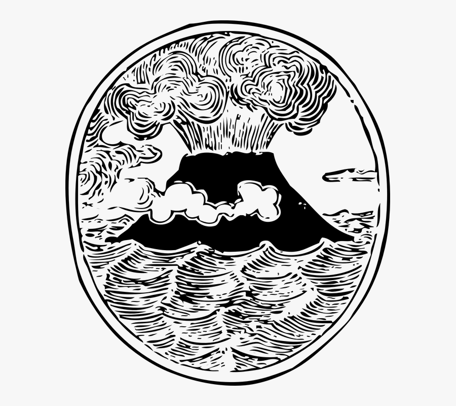 Volcano, Eruption, Fume, Crater, Volcanic, Erupting - Volcano Drawing Vector, Transparent Clipart