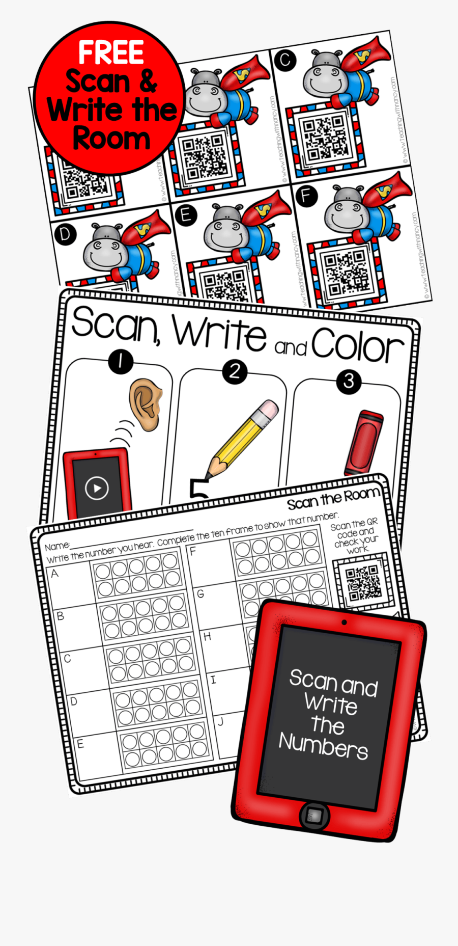 Scan And Write For Kindergarten, Transparent Clipart
