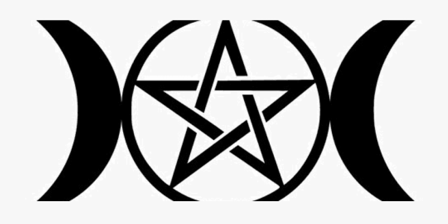 Transparent Crater Clipart - Two Crescent Moons And Pentagram, Transparent Clipart