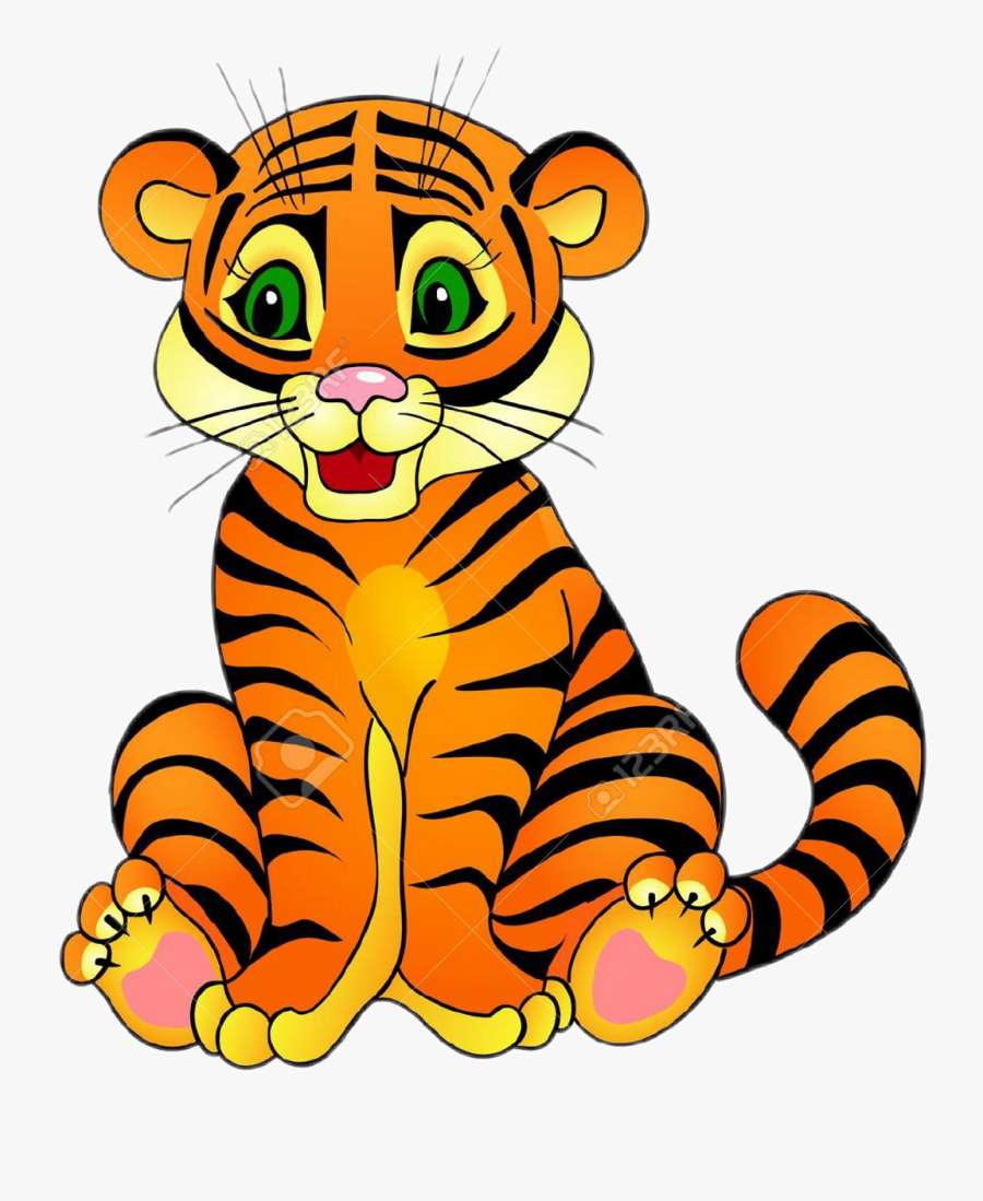 Baby Tiger Tigre Life Autocollant Clipart , Png Download - Desenho De Animais Tigre, Transparent Clipart