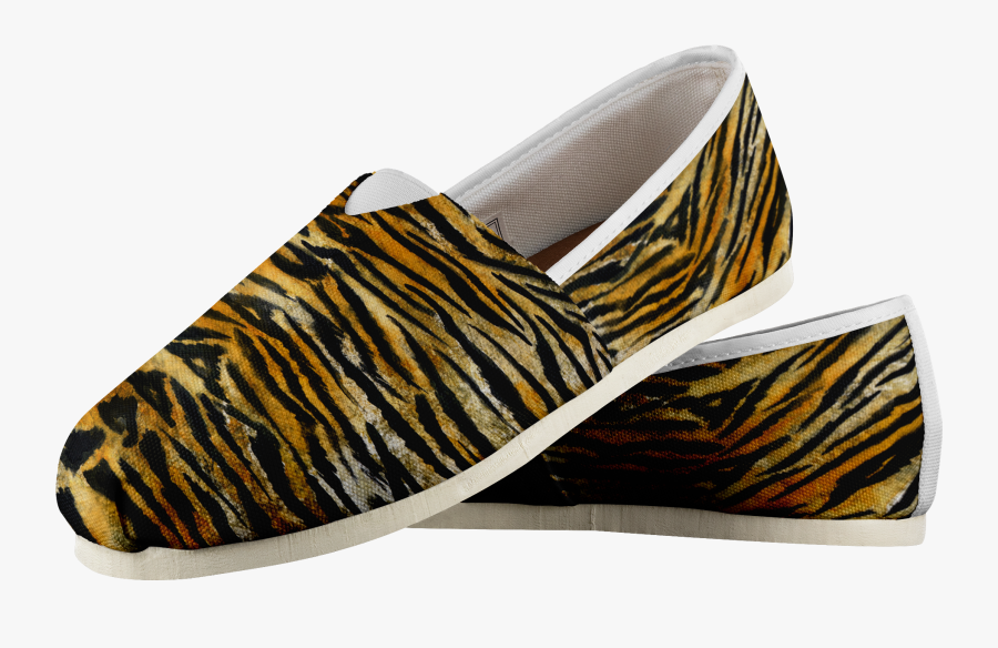 Saki Orange Bengal Tiger Stripe Women"s Comfy Flats - Slip-on Shoe, Transparent Clipart