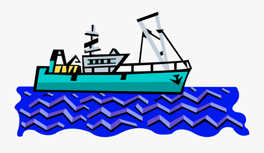 Clip Art Fishing Boat Vector, Transparent Clipart