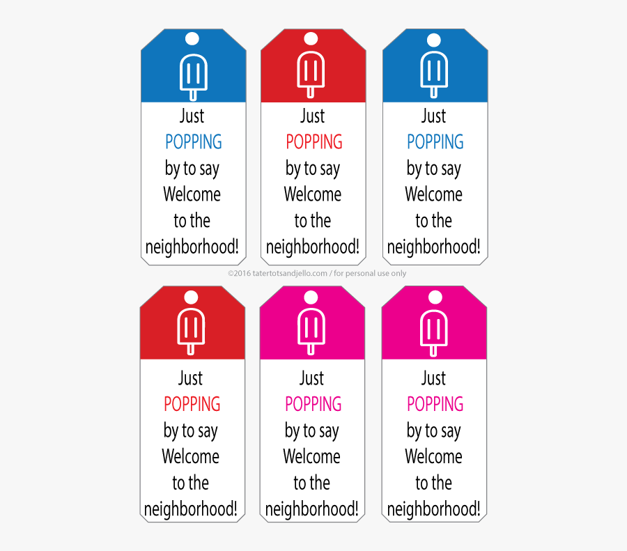 Welcome To The Neighborhood Printable - Free Back To School Tags, Transparent Clipart