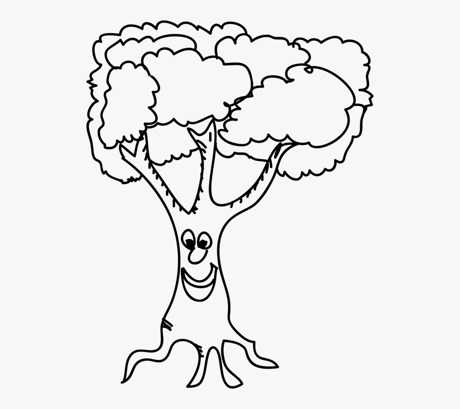 Tree Drawing With Face, Transparent Clipart