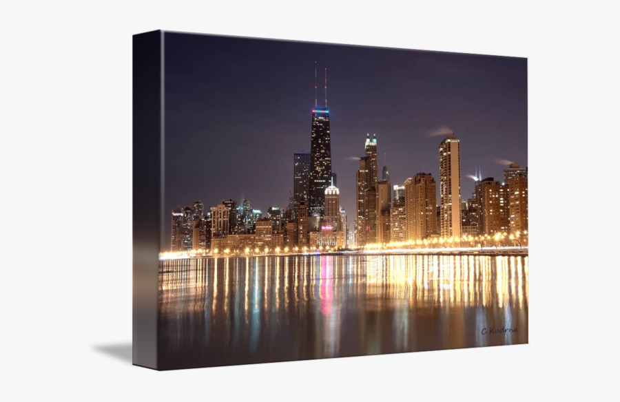 Chicago Skyline At Night - Skyscraper, Transparent Clipart