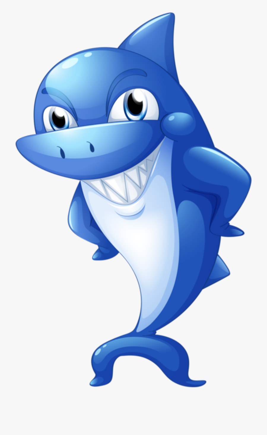 Happy Shark Cartoon - Fish Word, Transparent Clipart
