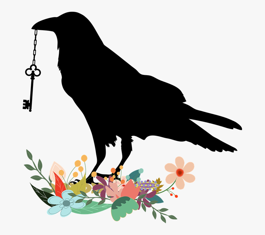 #magick #paranormal #spells #spiritual #wicca #wiccan - Raven With Key, Transparent Clipart