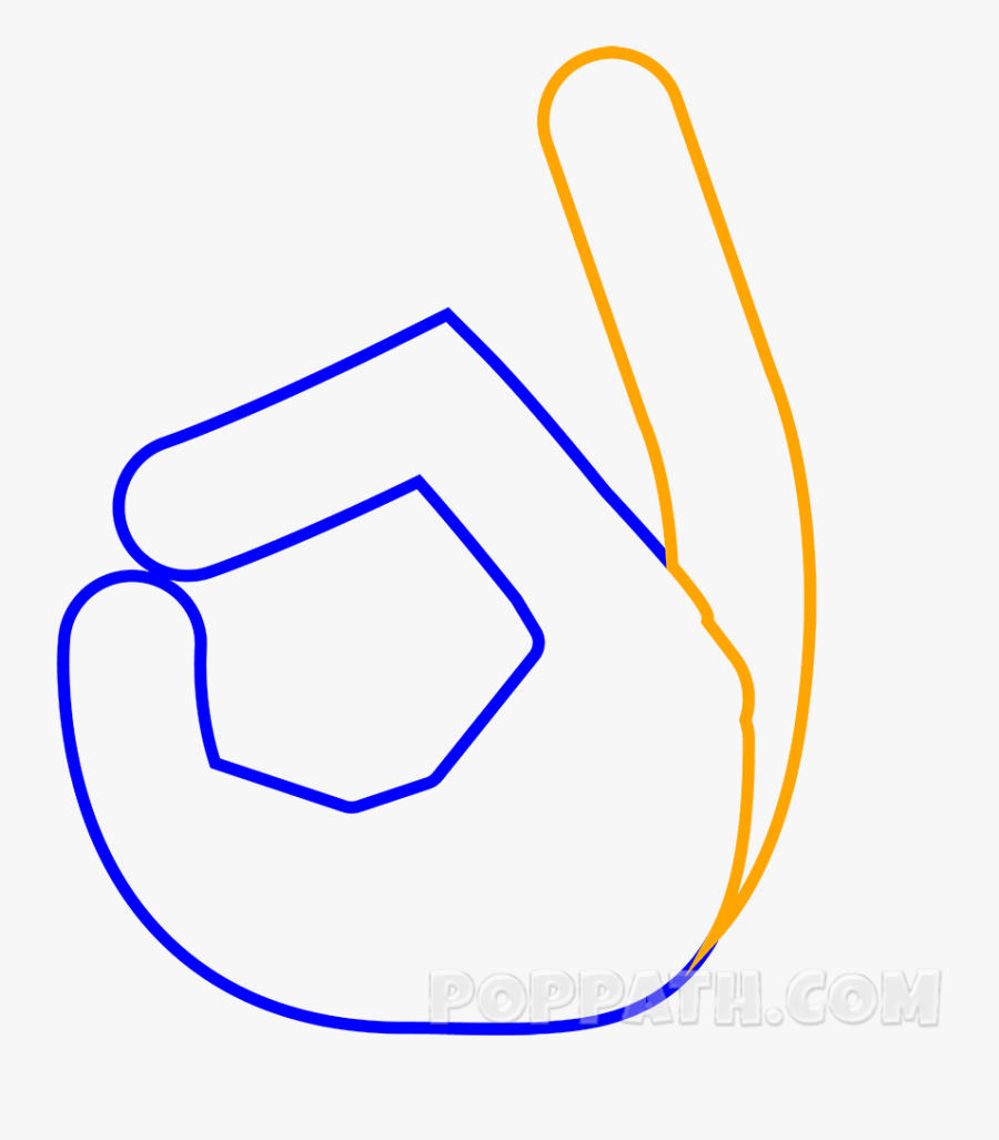 Ok Hand Emoji Png - Drawing, Transparent Clipart