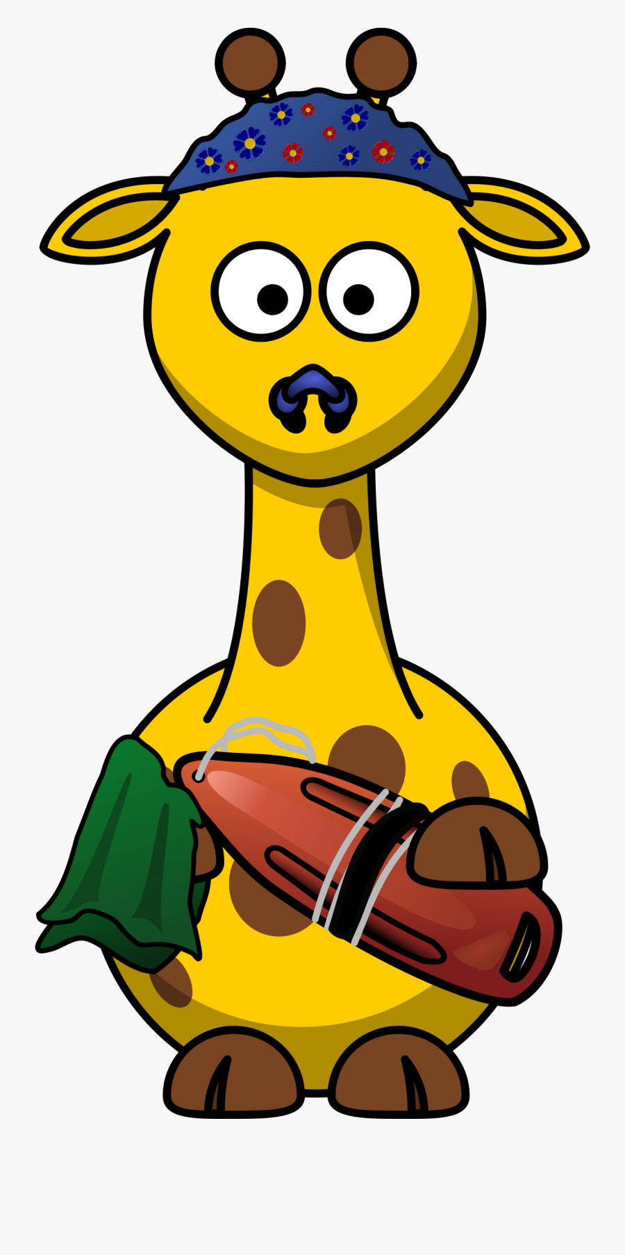 Giraffe Clipart Swimming - Cartoon Clipart Animals, Transparent Clipart