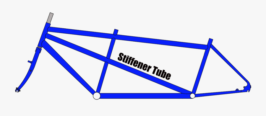 Tandem Bike Frame With Double Miter Stiffener Tube - Electric Blue, Transparent Clipart
