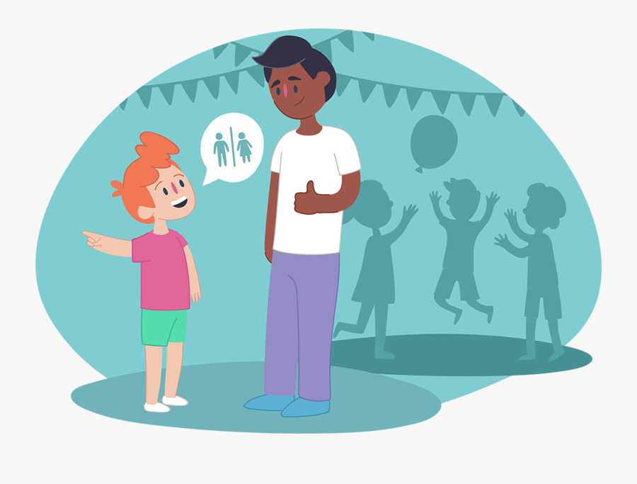 Kid Letting Adult Know That They Need To Go To The - Illustration, Transparent Clipart