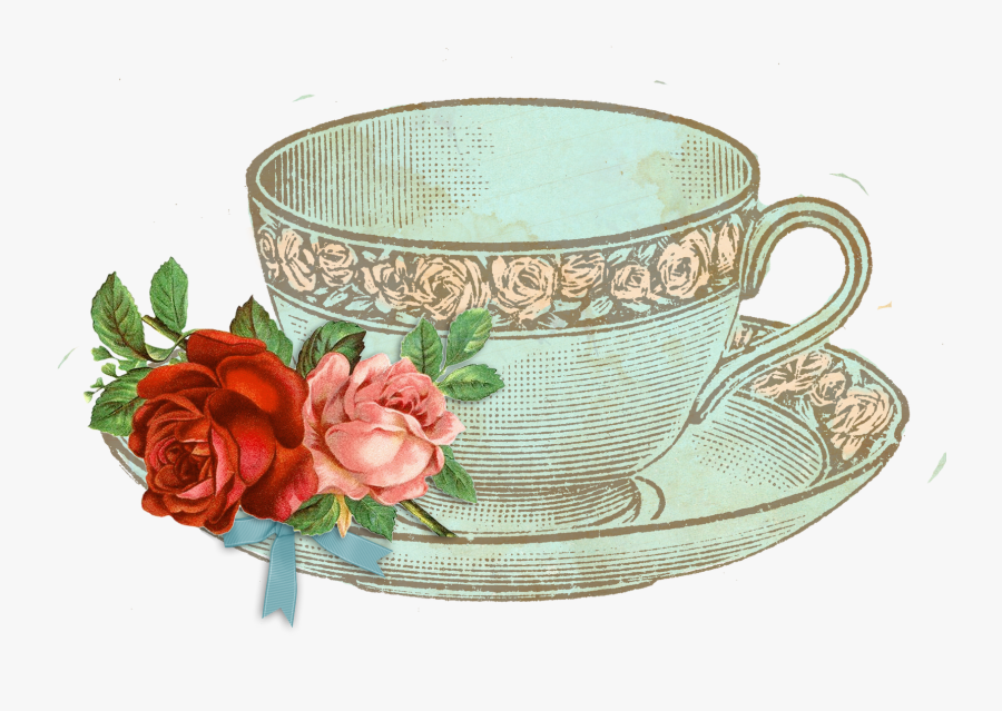 Transparent Mad Hatter Clipart - Vintage Illustration Tea Cup, Transparent Clipart