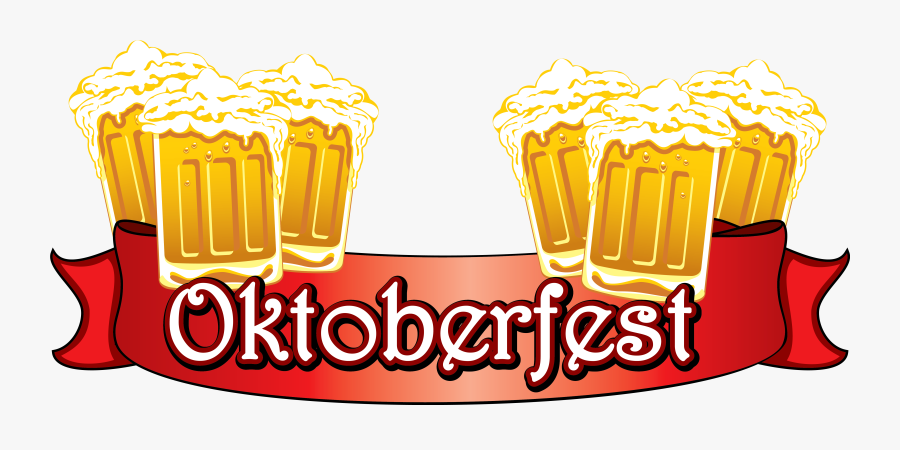 Oktoberfest Red Banner With Beers Png Clipart Image - Beer, Transparent Clipart
