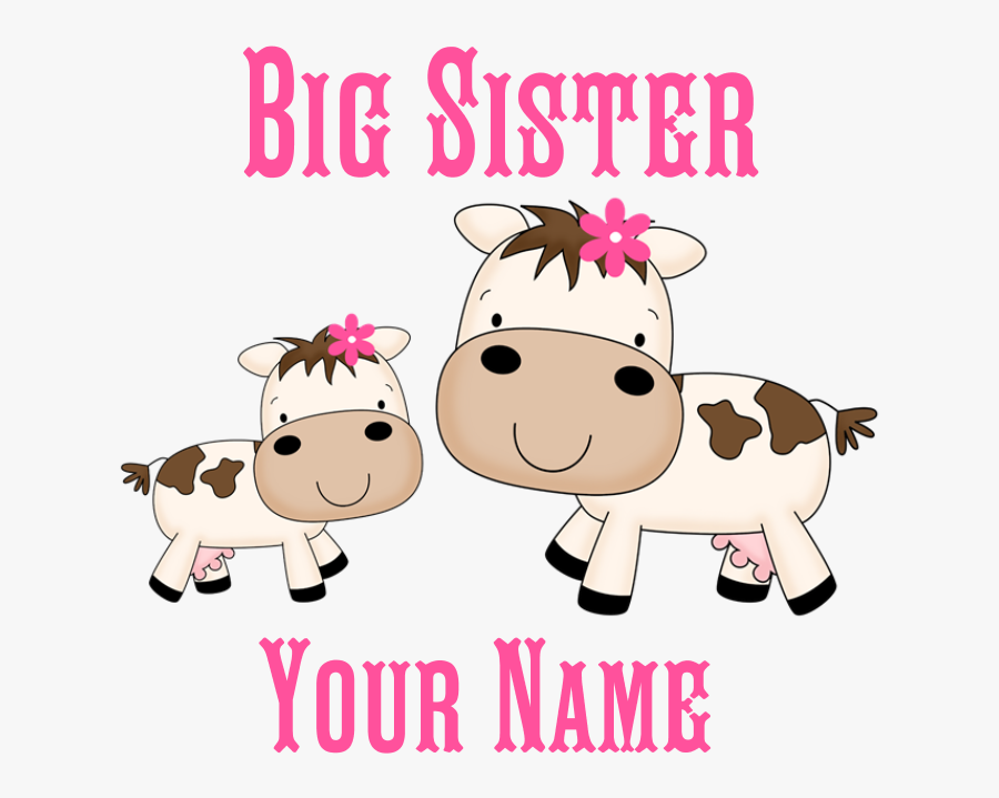 Big Sister Cute Cows Puzzle - Clip Art Baby Cow, Transparent Clipart