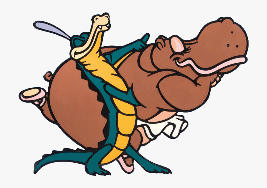 Crocodile And Hippo Fantasia - Dancing Fantasia Hippo Crocodile, Transparent Clipart