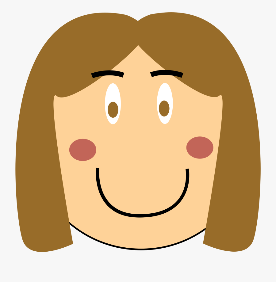 Smiling Girl Big Image - Cartoon Girl Face Clipart, Transparent Clipart