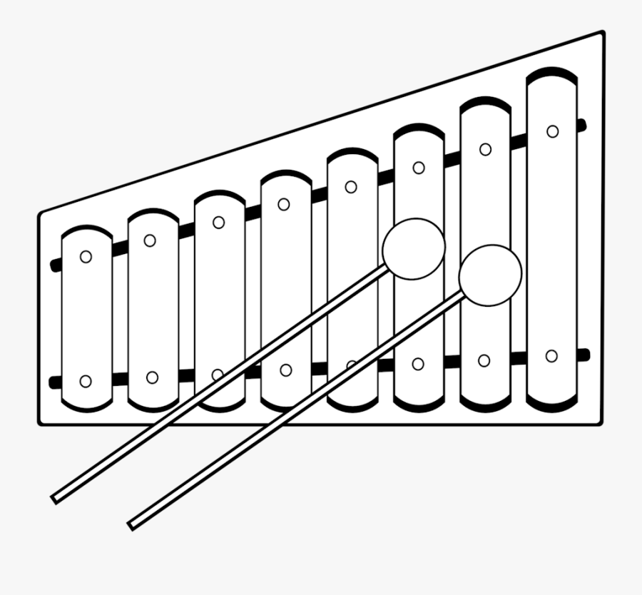 Xylophone Black And White, Transparent Clipart