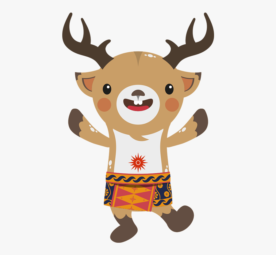 Transparent Christmas Reindeer Clipart - Maskot Asian Games 2018 Atung, Transparent Clipart