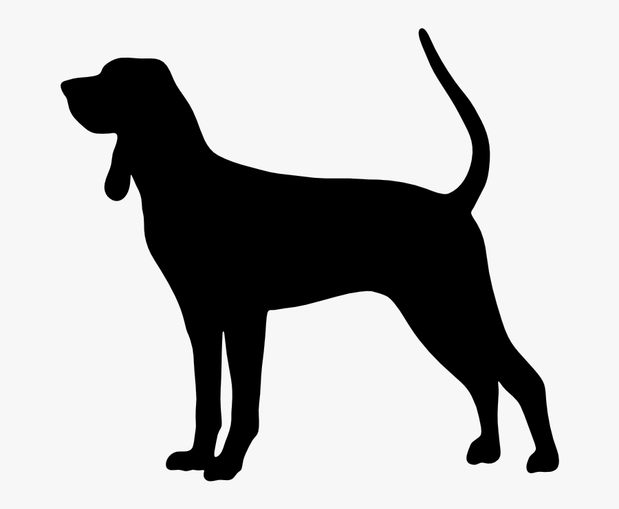 Coon Hunting Dog Clipart - Black And Tan Coonhound Silhouette, Transparent Clipart