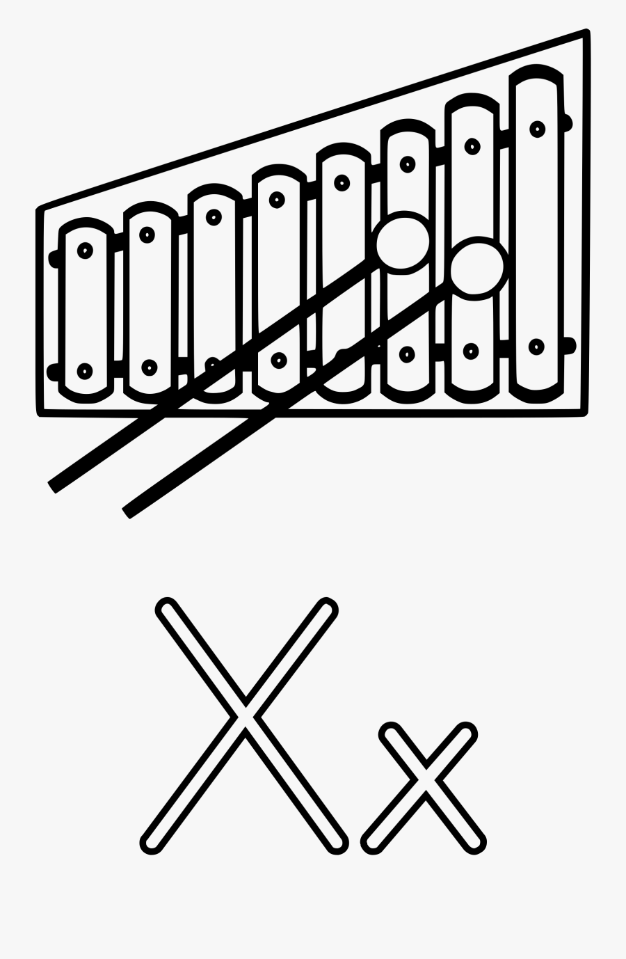 X Is For Xylophone - Xylophone Black And White, Transparent Clipart