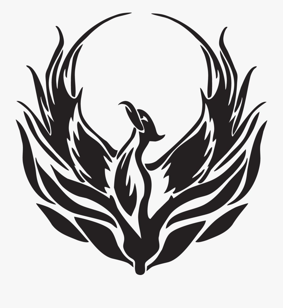 Drawing Phoenix Building - Black And White Phoenix Logo, Transparent Clipart