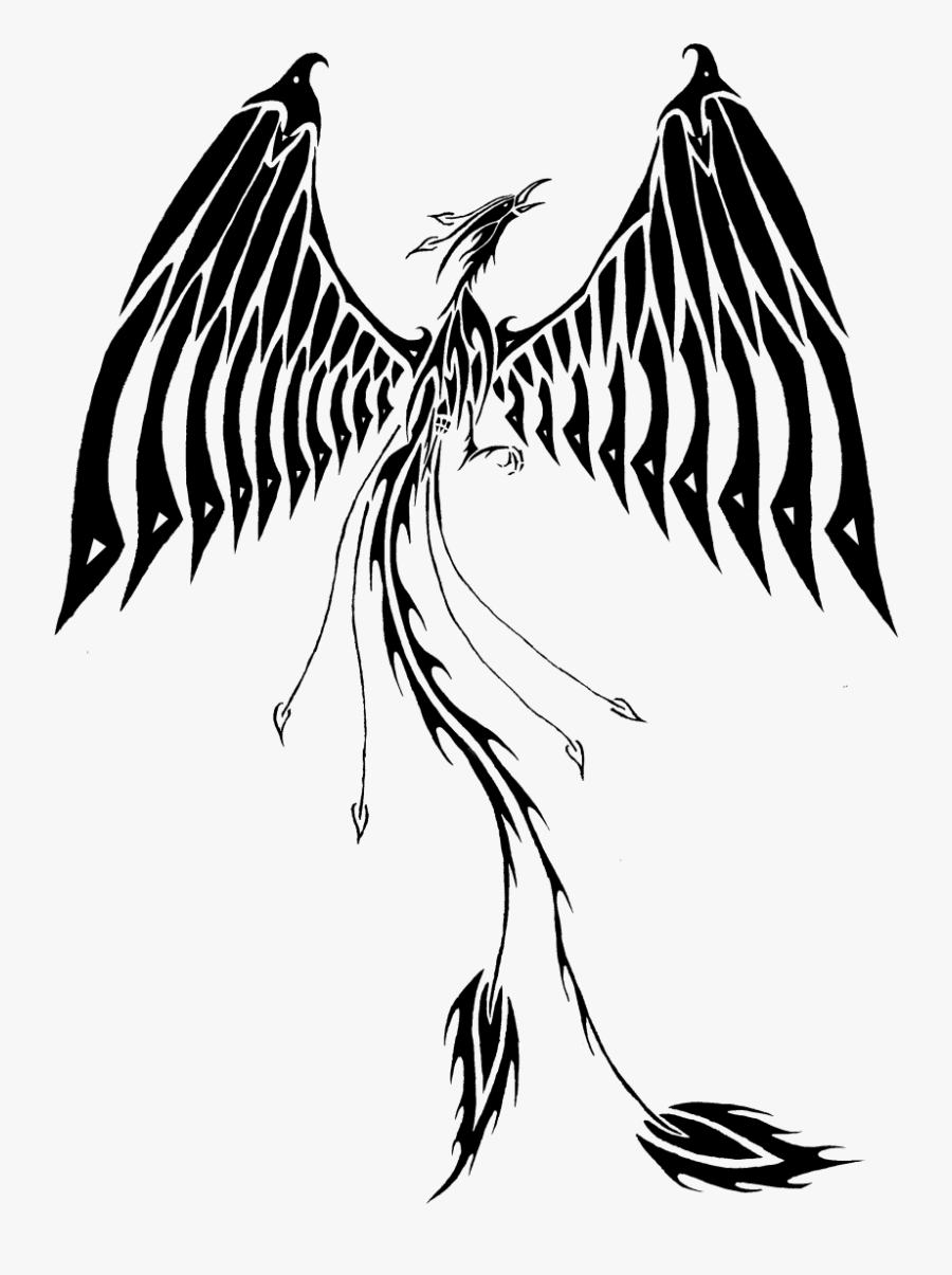 Phoenix Tattoos Clipart Outline - Tattoo Art Wing Transparent, Transparent Clipart