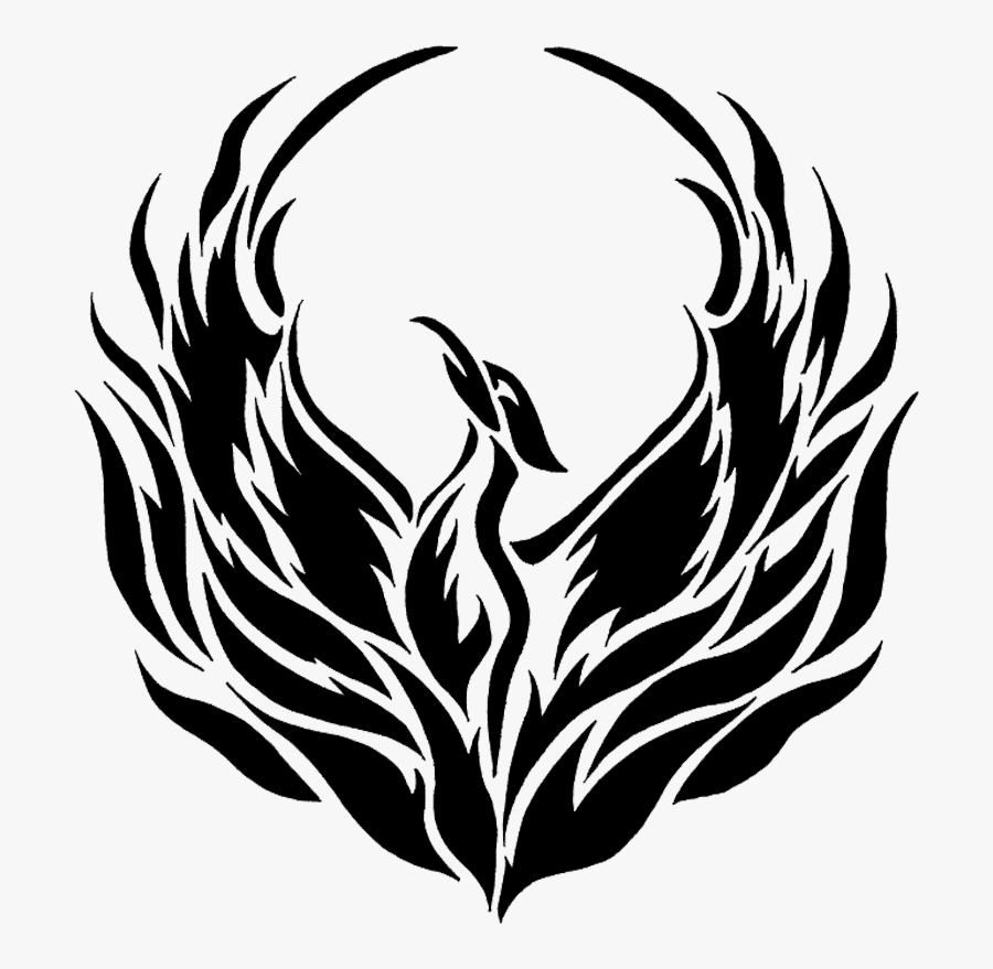 Phoenix Black And White Png Vector Free Library - Phoenix Black And White, Transparent Clipart