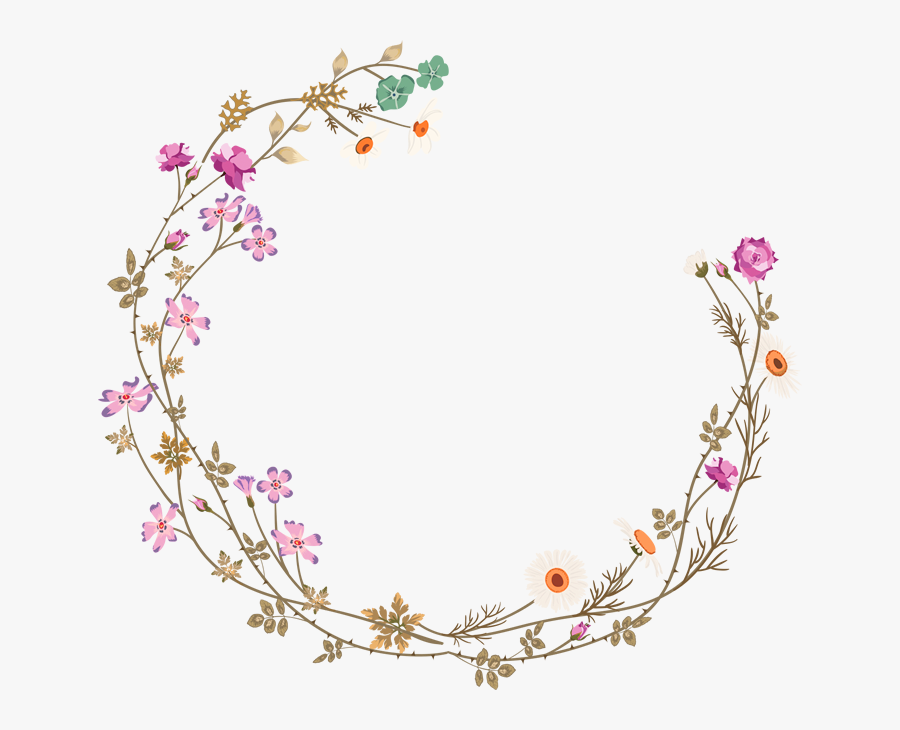 Circle Clipart Flower - Flower Circle Border Png, Transparent Clipart