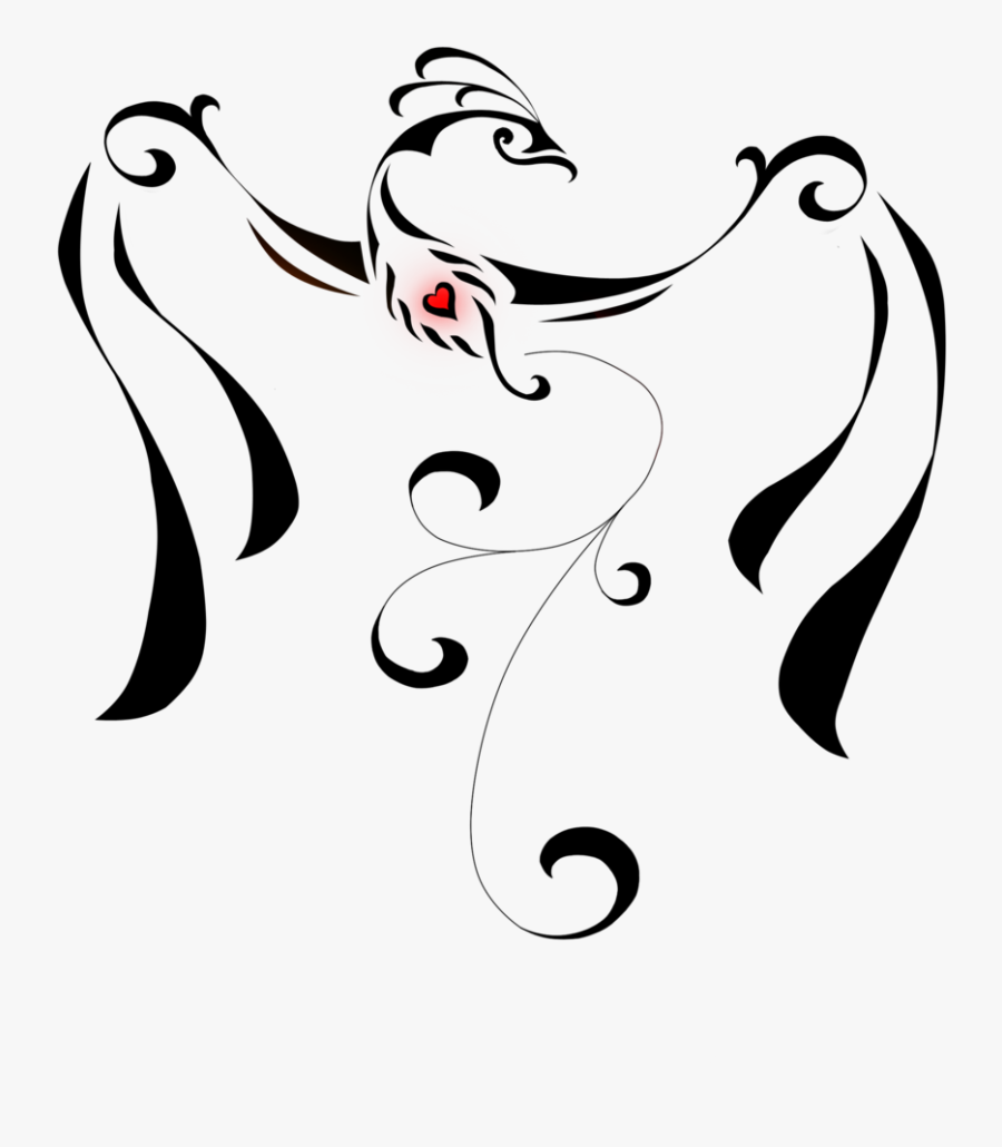 Heart Semicolon Clipart - Simple Phoenix Tattoo Ideas, Transparent Clipart