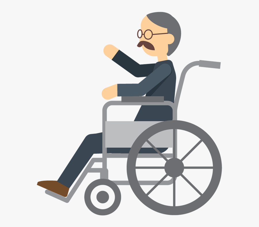 Cartoon Elderly Man Sitting In Wheelchair 1designshop - Man In Wheelchair Cartoon, Transparent Clipart