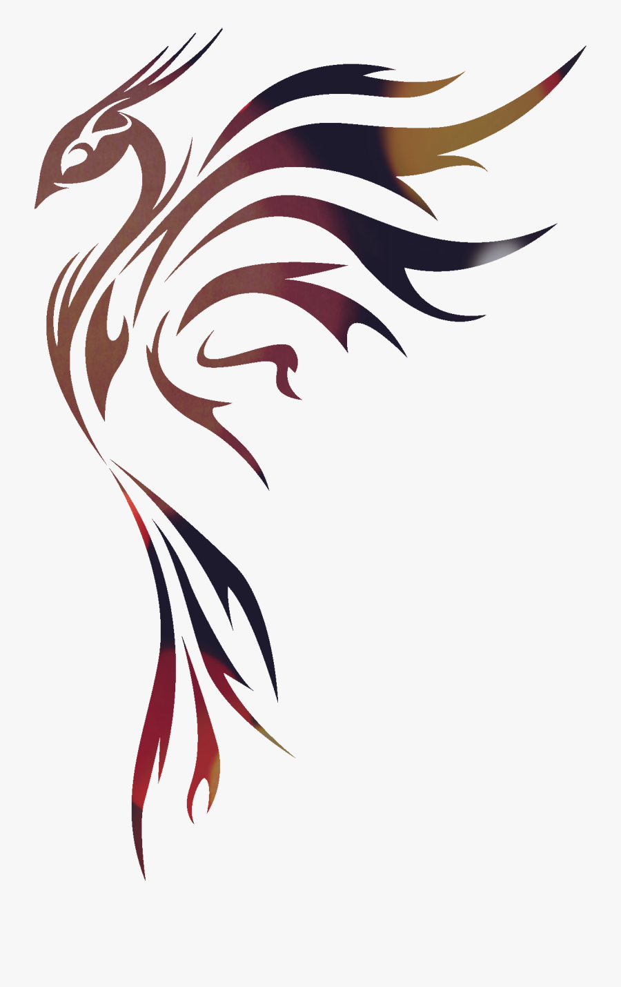 Tribal Bird Gradient Colours - Tribal Phoenix Tattoo Ideas , Free ...