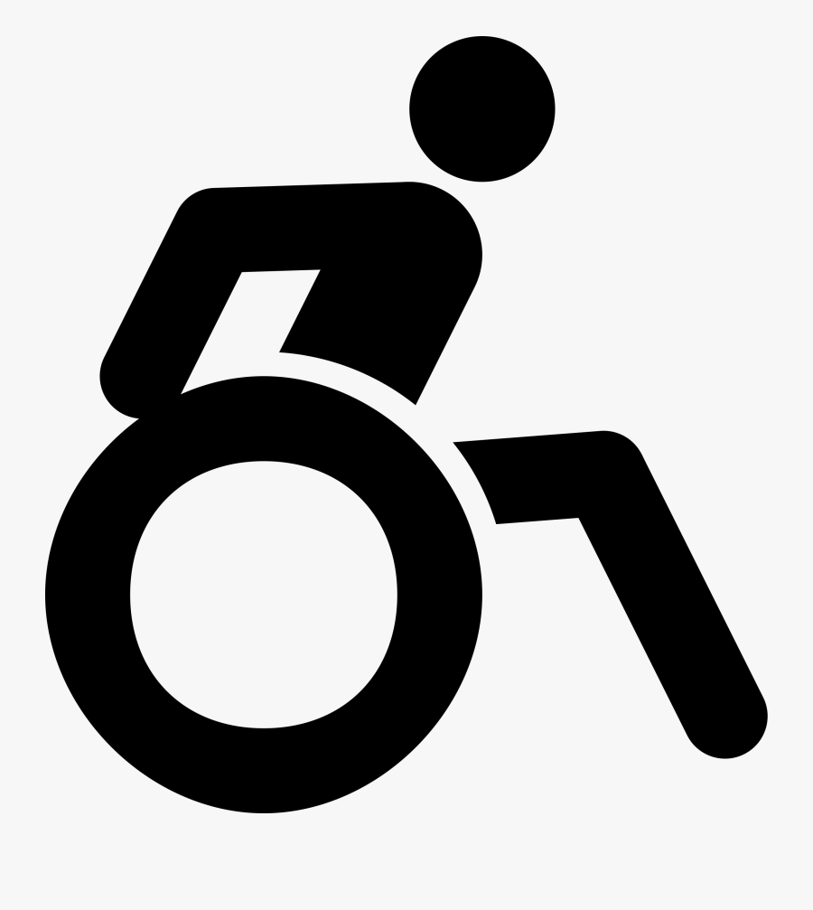 Area,monochrome Photography,text - Stick Person In Wheelchair, Transparent Clipart