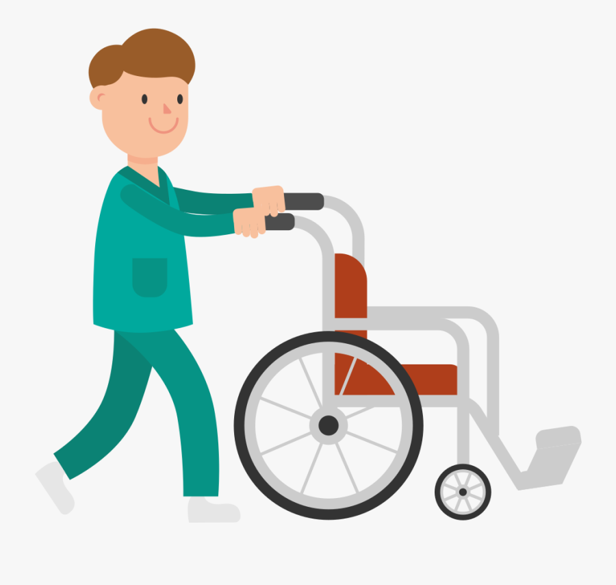Clip Art File Nurse Empty Wheelchair - Nurse Pushing Patient Clipart, Transparent Clipart