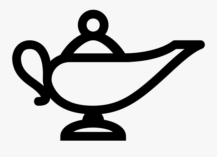 Lantern Clipart Oillamp - Genie Lamp Black And White, Transparent Clipart