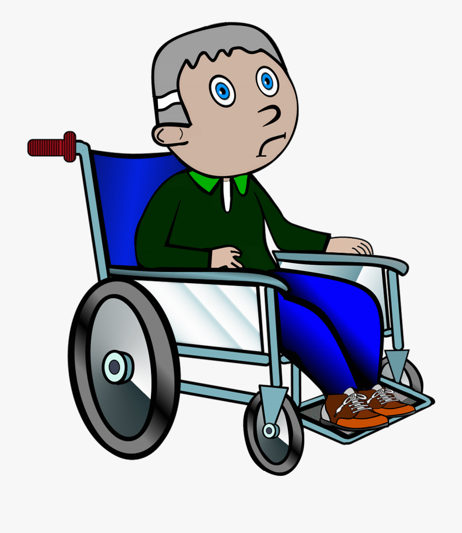 Wheel Clipart Wheelchair - คน นั่ง รถ เข็น การ์ตูน, Transparent Clipart