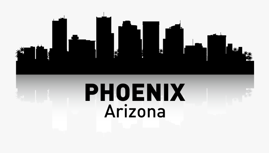 Clip Art Poster Printmaking Transprent Png - Silhouette Phoenix Arizona Skyline, Transparent Clipart