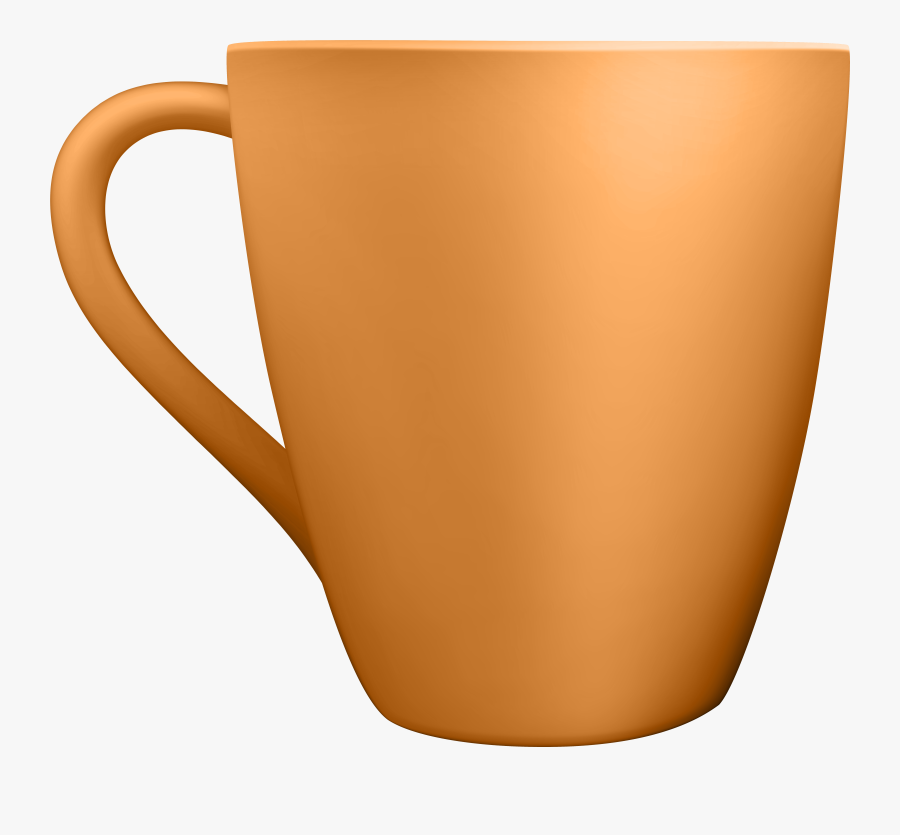 Orange Ceramic Mug Clip Art, Transparent Clipart