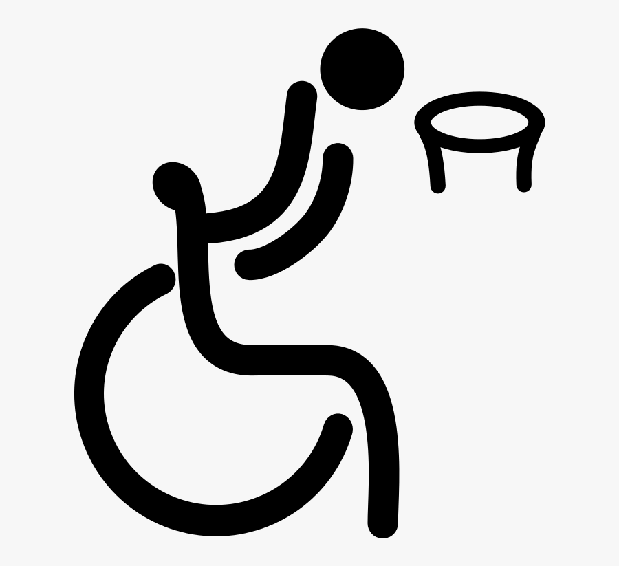 Wheelchair Basketball - Wheelchair Basketball Pictogram, Transparent Clipart