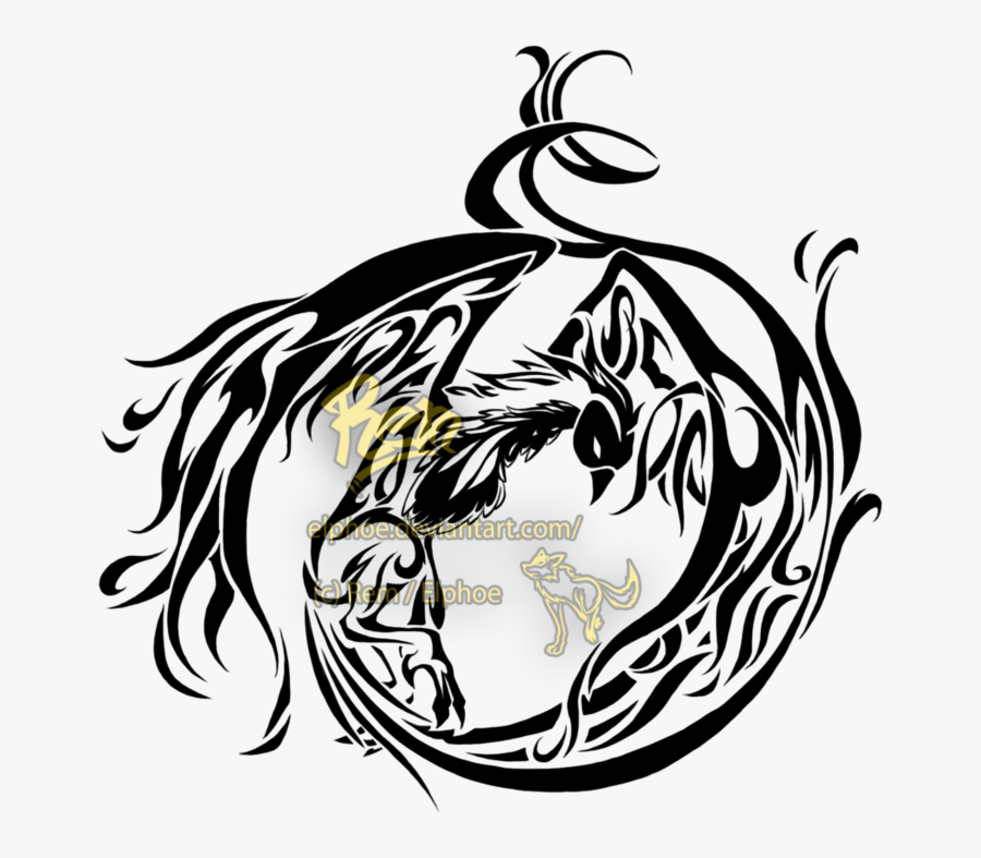 Circle Phoenix Tattoo, Transparent Clipart