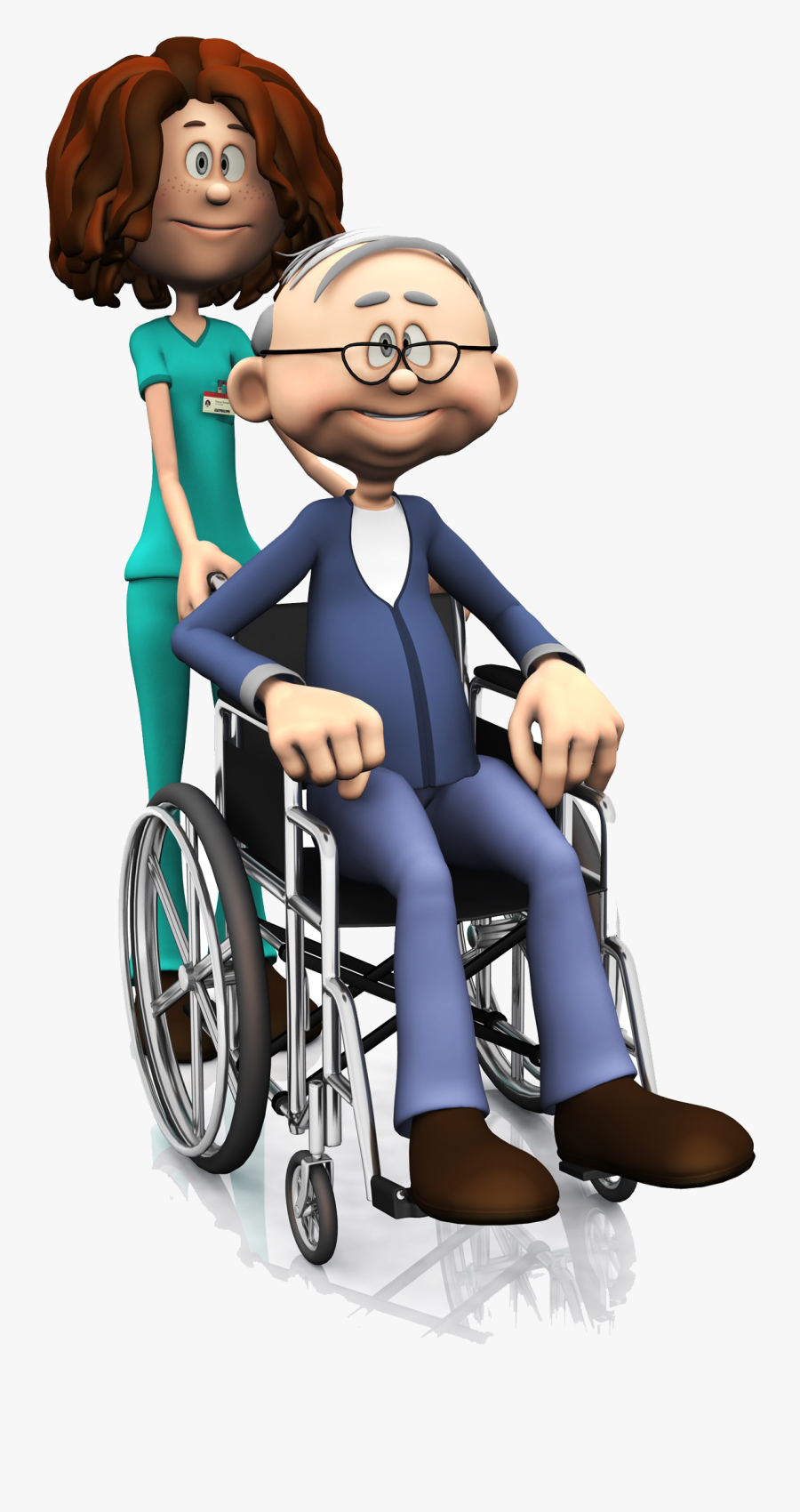 Injury Clipart Wheelchair - Idoso Em Cadeira De Rodas, Transparent Clipart