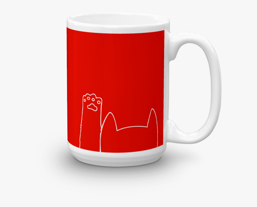 Minimalist Cat Bold Coffee Mug Gift For Cat Lovers - Mug, Transparent Clipart