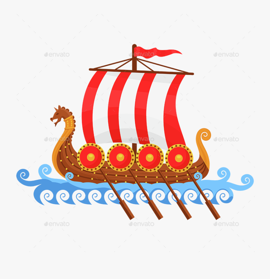 Viking Ship Clip Art - Viking Ship Vector Png, Transparent Clipart