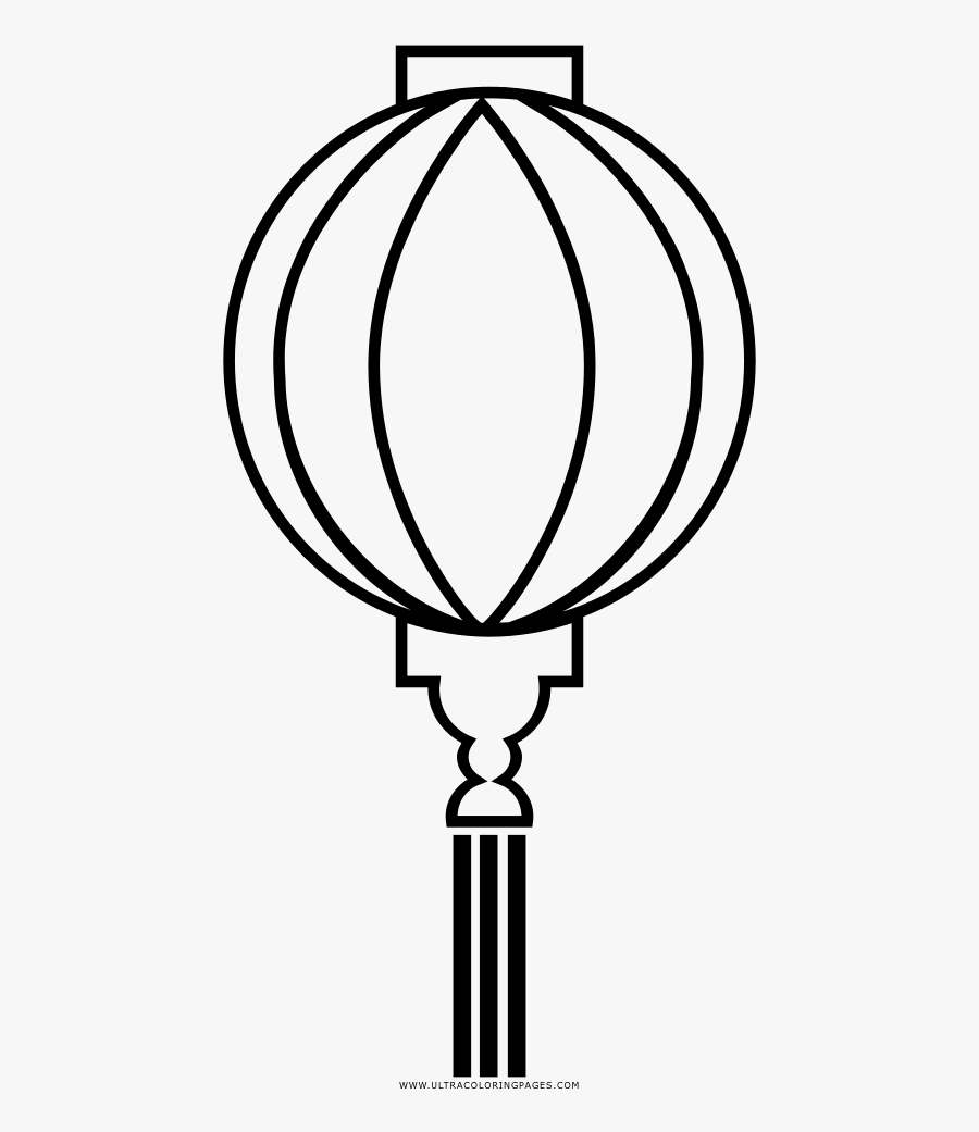 Chinese Lantern Coloring Page Clipart , Png Download - Coloring Page Of Chinese Lantern, Transparent Clipart