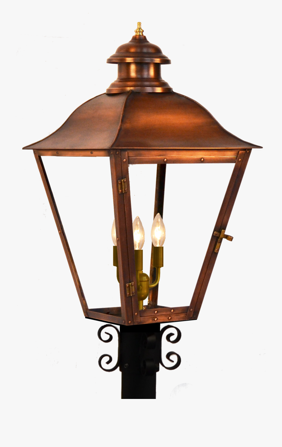 Street Light Gas Lanterns Lighting Lantern Clipart - Copper Gate Post Lanterns, Transparent Clipart