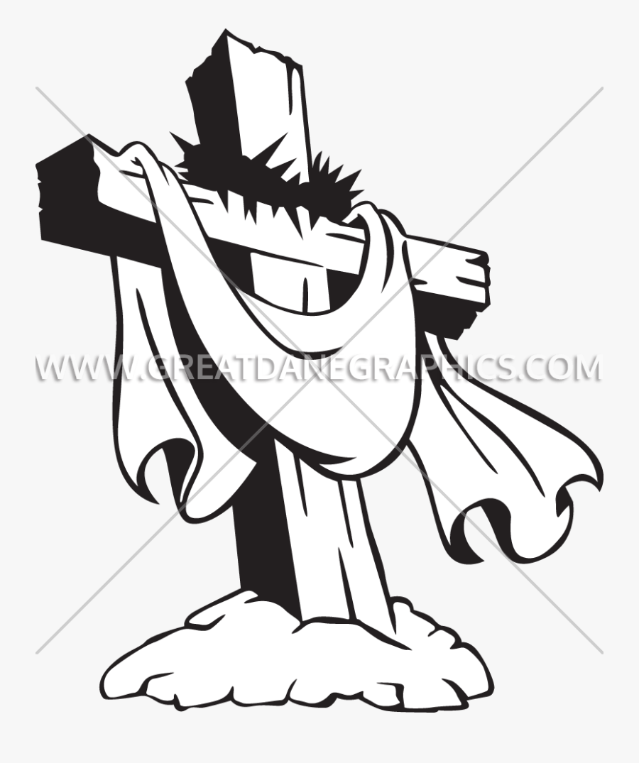 Cross With Crown Of Thorns - Jesus With Thorns Clipart, Transparent Clipart