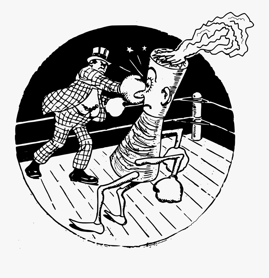 Man Fights Cigarette - Cigarette Fight, Transparent Clipart