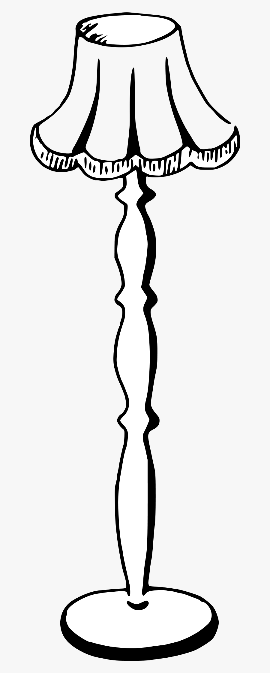 Lamp - Clipart - Black - And - White - Draw A Floor Lamp, Transparent Clipart