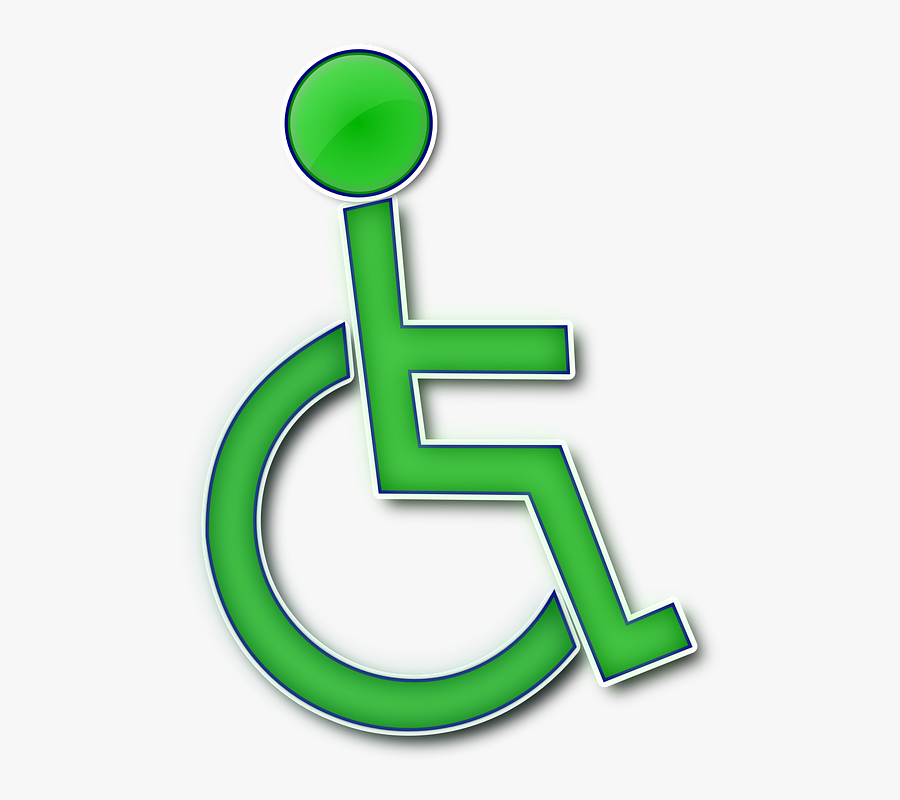 Disabled, Wheelchair, Impaired, Disability, Green, - Handicap Sign Clip Art, Transparent Clipart