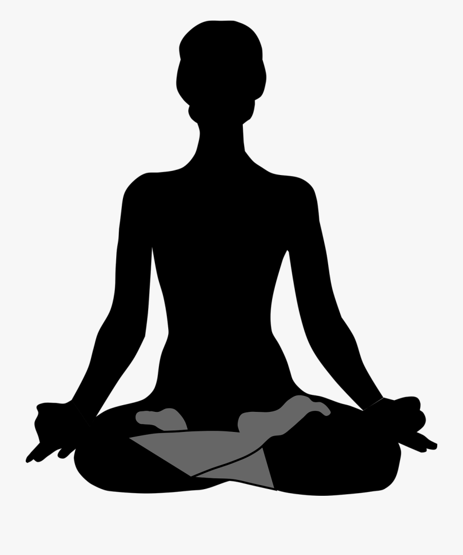 Clip Art Meditation Poses - Silhouette Of Person Meditating, Transparent Clipart